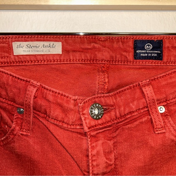 AG Adriano Goldschmied the Stevie Slim Straight Ankle pants‎ in Clay Orange 27R - Picture 3 of 8